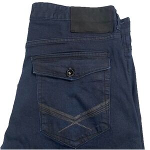 Sean John Hamilton Jeans Men 38x32.5" Relaxed Dark Wash Denim Button Fold Pocket